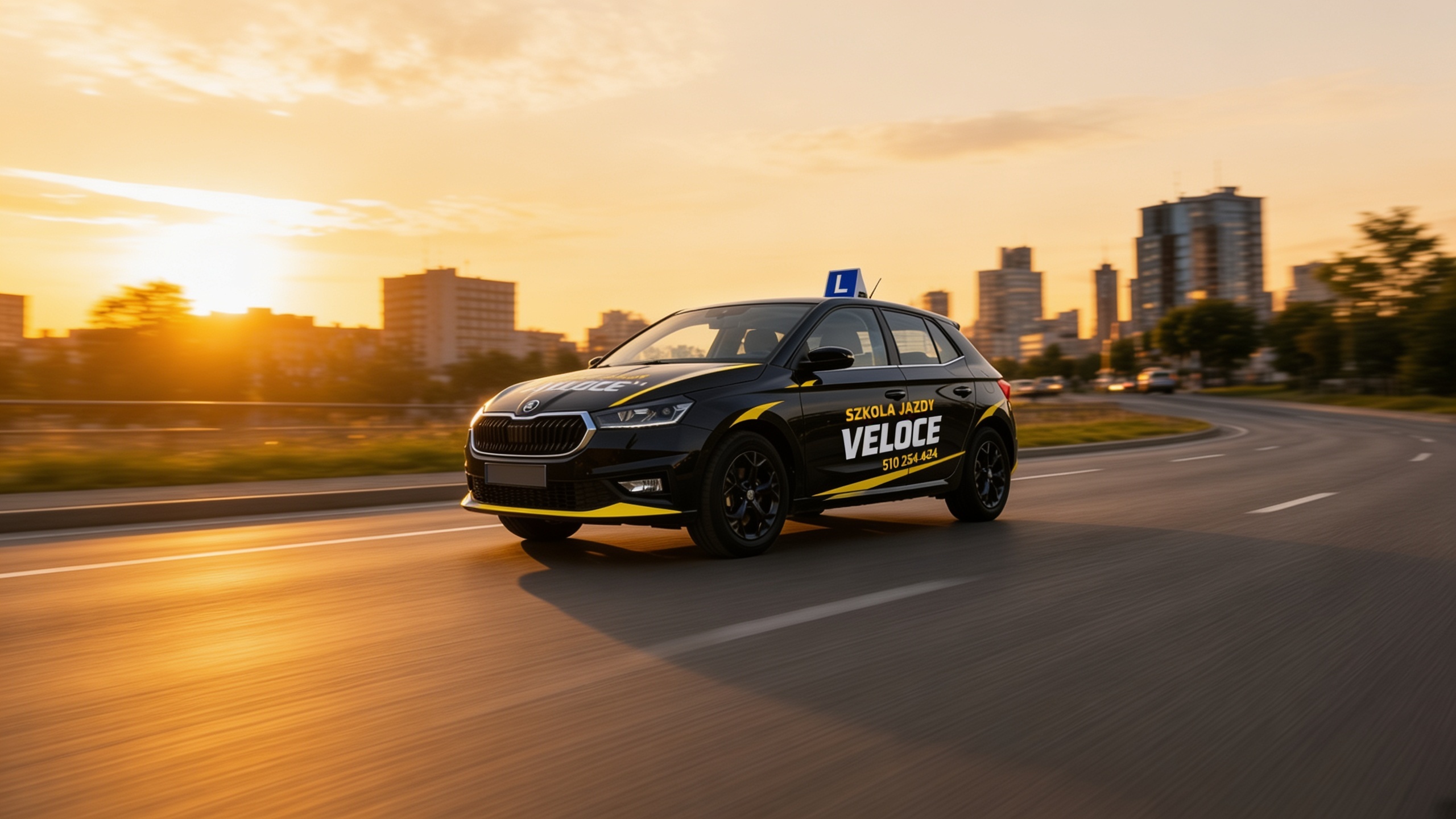 VELOCE Skoda in city traffic